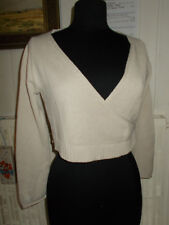 Pull cro top croisé acrylique/coton beige MISS CAPTAIN T.1 36/38 dos ajouré