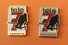 2  Pin's WINTER OLYMPICS  ALBERTVILLE 92 TELE 7 JOURS TV MAGAZINE DESCENTE 