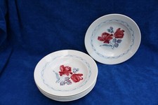 6 assiettes creuses Digoin Sarreguemines Cannes rose rouge lot 2