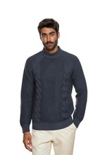 450$ DELLA CIANA CACHEMIRE Pull Épais En Laine Mérinos Teint En Bleu
