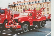 CPM FALAISE (14) SAPEURS-POMPIERS DU CALVADOS - CAMION GRUE GMC CCKW 353
