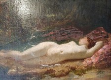 Huile sur toile femme nue sous