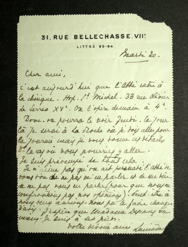 Lettre autographe signée - lettre,