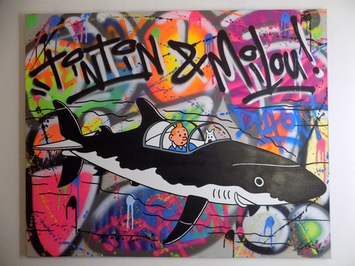 Tableau tintin milou requin - tintin,