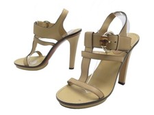 CHAUSSURES GUCCI SANDALES BAMBOO 283544 CUIR BEIGE 39.5 + BOITE SHOES 720€