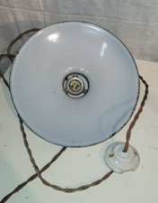 ancien abat jour plafonnier tôle émaillée vintage