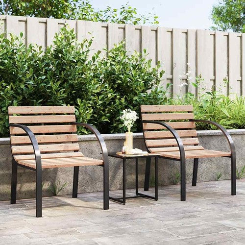 Bois chaises jardin gris - 2x,