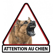 Berger Belge Malinois attention au chien autocollant adhésif sticker logo 39