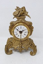 ANCIENNE PETITE PENDULETTE REVEIL REGULE DORE MVT E.D.