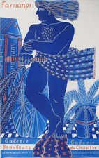 Alekos FASSIANOS : Cycliste dans le vent, Lithographie originale signée