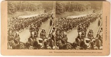 Nikko Procession militaire Japon Photo PL54L2n Stereo Albumine c1895