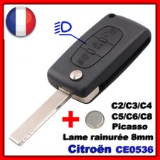 Coque Plip Clé Pour CITROEN C1/C2/C3/C4/C5/C8 Picasso/Bouton Phare CE0536 LR 