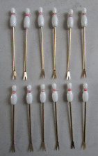 Vrac de 12 piques à escargot en forme de quilles de bowling Longueur 11 cm