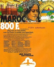 PUBLICITE JET TOURS AIR FRANCE MAROC AVION MARRAKECH 1973 FRENCH AD PUB VINTAGE