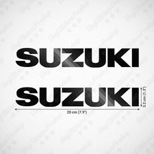 2 stickers SUZUKI 20 cm NOIR brillant logo carénage moto tuning custom adhésif
