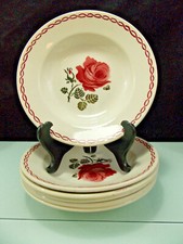 BADONVILLER SERVICE GERMAINE-6 ASSIETTES CREUSES-DECOR A LA ROSE