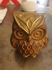 Ancienne Figurine Statuette Vintage Hibou Chouette Laiton H 6,5 cm