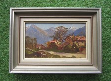Ancien tableau de montagne fin XIXe environs Grenoble ou Embrun Chorges Savines.