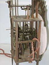 Horloge lanterne XVIIIè échappement à verge. Pendule ancienne fronton coq