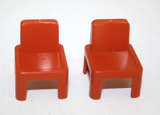 PLAYMOBIL 5971 4324 5923 5989 LOT 2 CHAISES ORANGE FONCE SALLE DE CLASSE ECOLE