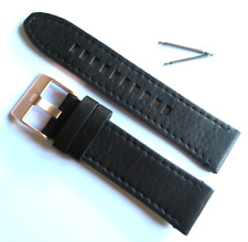 DIESEL Bracelet En Cuir Original De Remplacement DZ4607 Pour Montre Noir 24 Mm