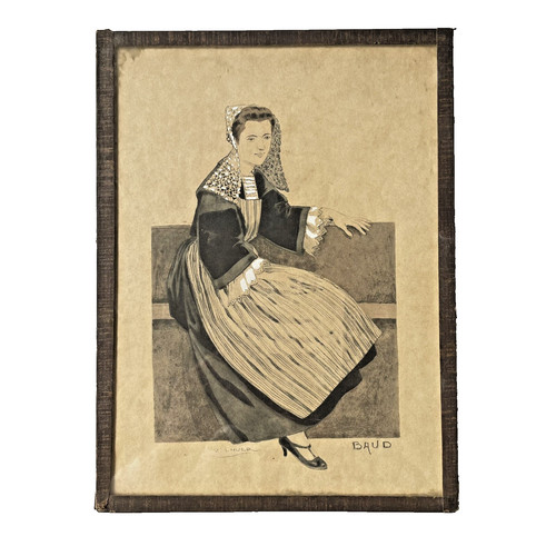 Dessin rehaussé signé - dessin,