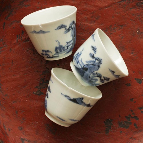 Lot trois tasses saké - lot, de