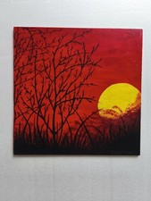  Éclatant Et Vif ! TABLEAU Peinture À La Gouache. Original, Signé. 