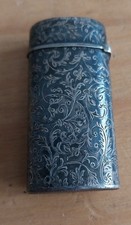 ancien pyrogène vintage en  argent massif pour allumettes .