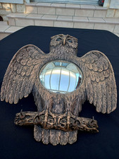 ORIGINAL MIROIR VERRE BOMBE OEIL DE SORCIERE-FORME HIBOU CHOUETTE-ANNEES 60-70