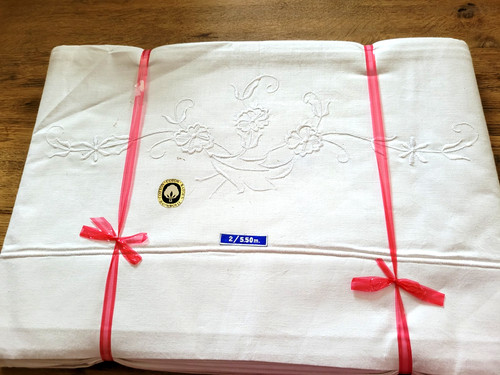 Paire draps lit ancien neuf - paire,
