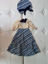 Pour poupée Cathie Bella :robe et chapeau tenue Nostalgie