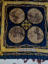 Écharpe En Laine Et Soie Baroque Noire Et Or SULKA Foulard