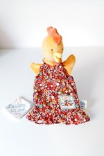 Doudou Plat/Marionnette Félicie Poule Orange Rouge La Grande Famille Moulin Roty