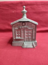 Ancienne tirelire en fonte d'aluminium, Zamak, épargne, Banque 1930/40