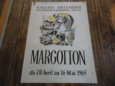 AFFICHE GALERIE ARTEMONT - MARGOTTON PARIS 1965 - LITHO ORIGINALE 53X39