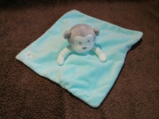 Doudou plat singe bleu rayé