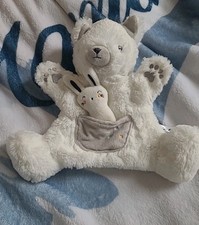  DOUDOU MARIONNETTE SIMBA TOYS KIABI OURS CHAT BLANC GRIS LAPIN POCHE TTBE