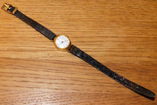 MONTRE DAME PRECIA pour PIECES plaquée or BRACELET en CUIR Seventeen 17 Jewels