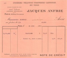 FACTURE  1922 SOIERIES