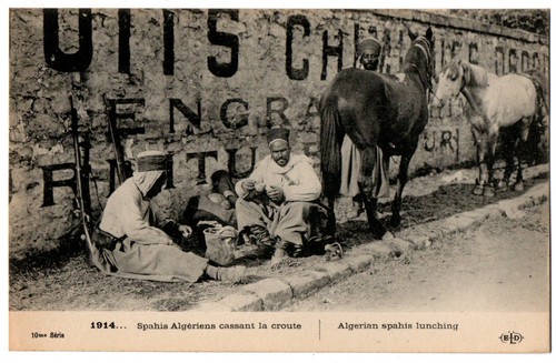 Cpa guerre 1914 - 1914, spahis