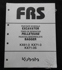 2004-24 Kubota KX61-3 KX71-3 KX71-3S Pelleteuse Plat Taux Annexe Manuel Scellé