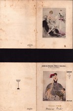 MONTBELIARD (25) HOTEL BRISTOL / 2 MENUS Louis ICART / Champagne AYALA en 1939