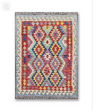 Tapis kilim en laine tissé à la main style ancien 182 x 128 cm