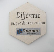 Sous bock bière Hoegaarden Différent e bière blanche - 13 x 11,5 cm