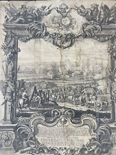 Grande gravure ancienne XVIIIème Siège Landau 1704 Rugendas Drentwett & Corvinus