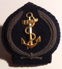 Vieil Insigne De Casquette Officier Marinier palmes en canetille