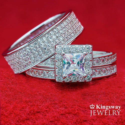 Wedding ring set simulated - wedding,