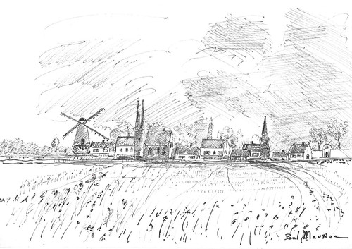 Dessin original paysage - original,