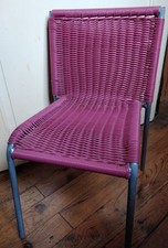 Chaise enfant Scoubidou métal plastique vintage